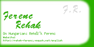 ferenc rehak business card